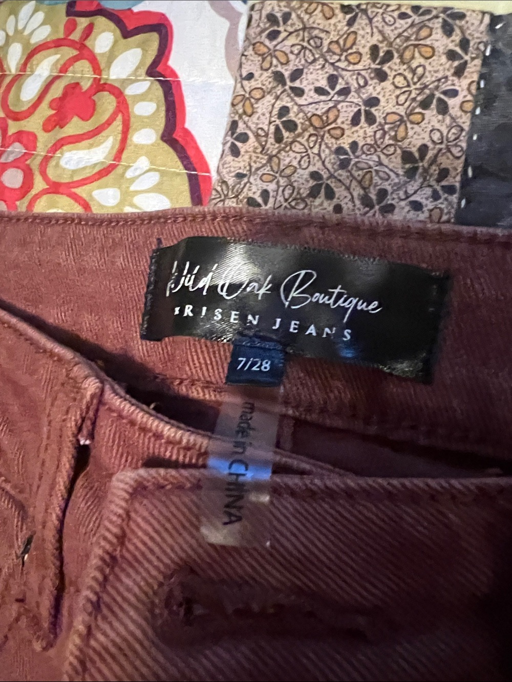 Women’s Risen Mid Rise Distressed Brown Mid Rise Jeans - Picture 3 of 5